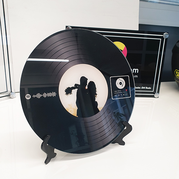 Kişiye Özel Yuvarlak Pleksi Spotify Plak